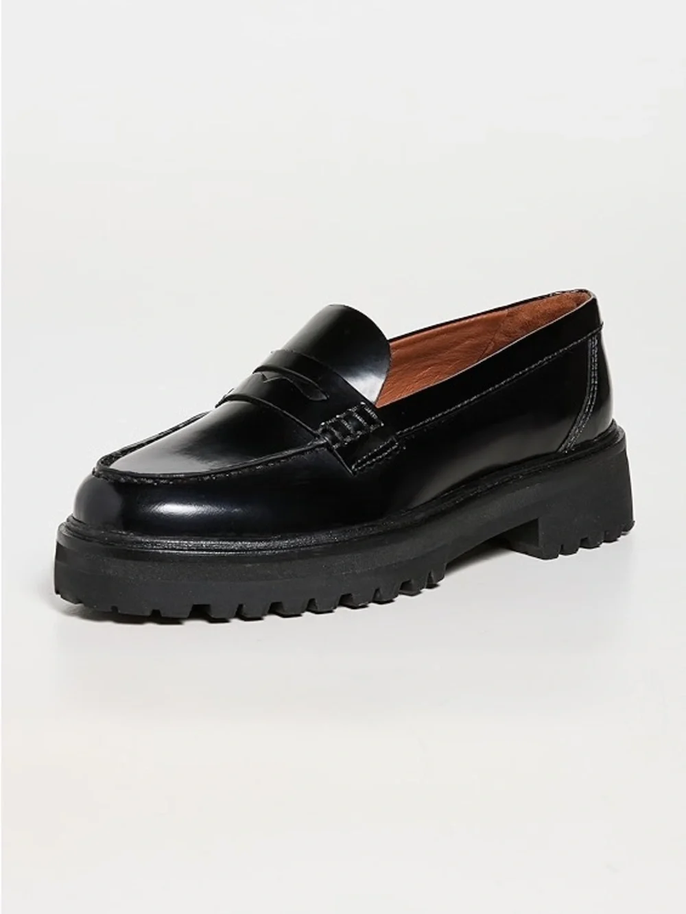 Like new!! Reformation Black Lug-Sole Penny Loafers